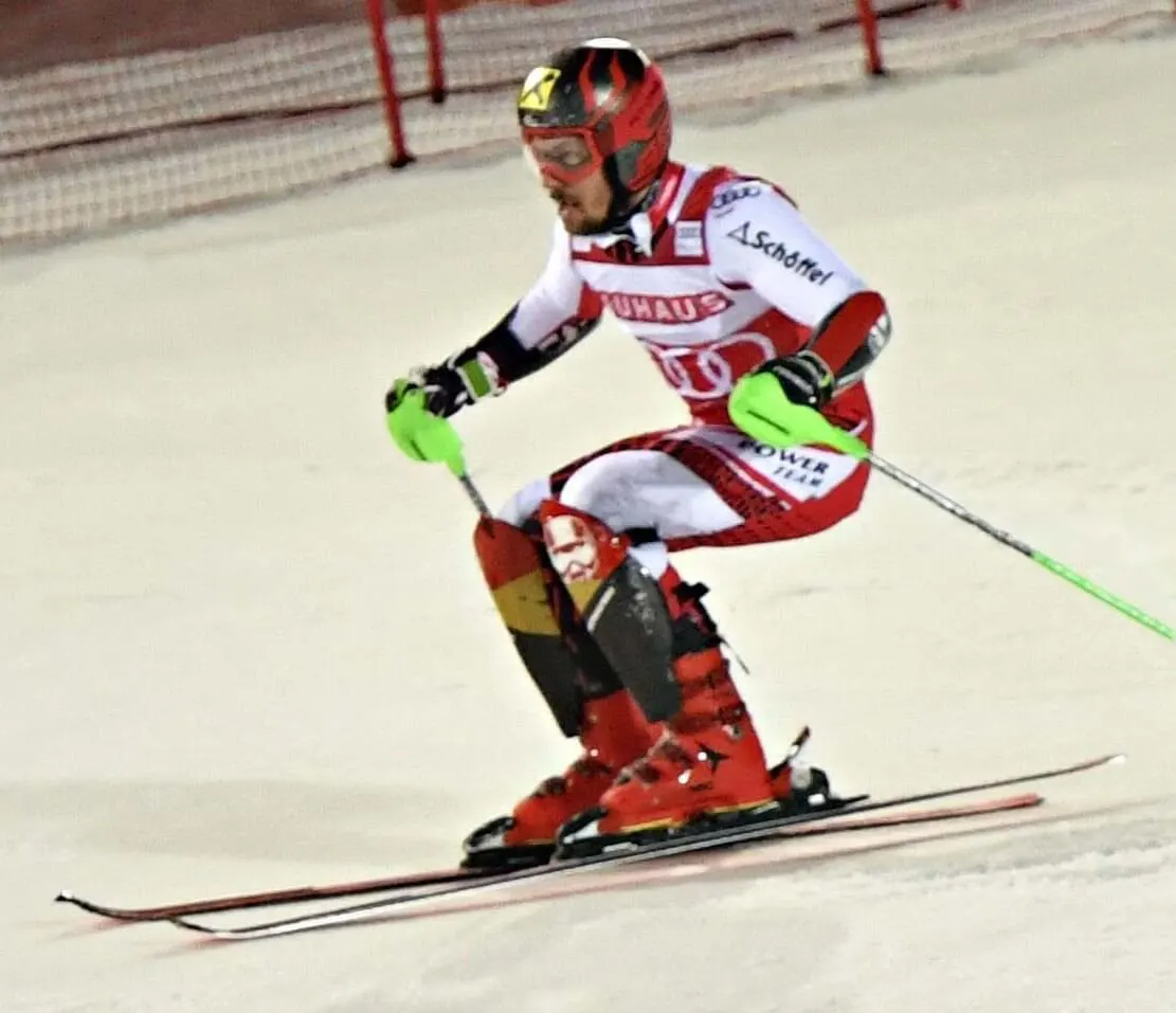 Marcel Hirscher world-famous "seated in the toilet" transition