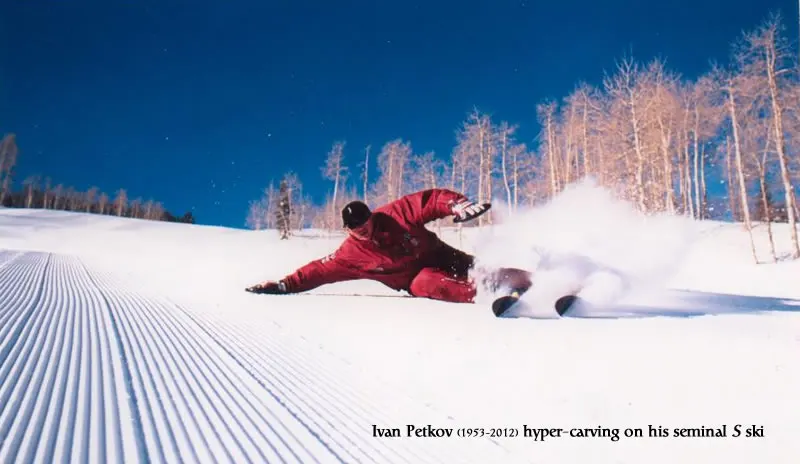 Ivan Petkov extreme carving with his S-ski in Aspen 1997