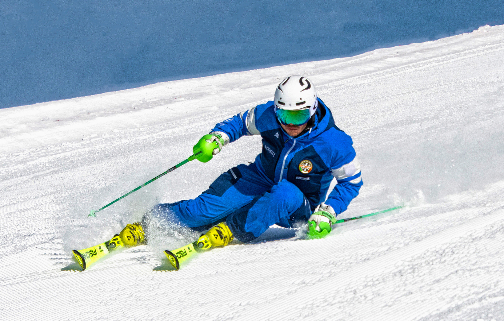 top of a slalom turn - Seceda Val Gardena Italy Ski Intructor Maestro di sci 